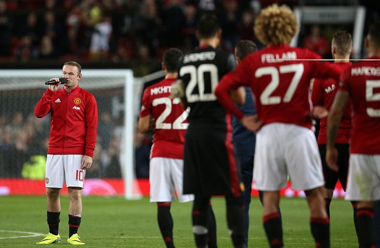 Rooney addressed the fans at full-time